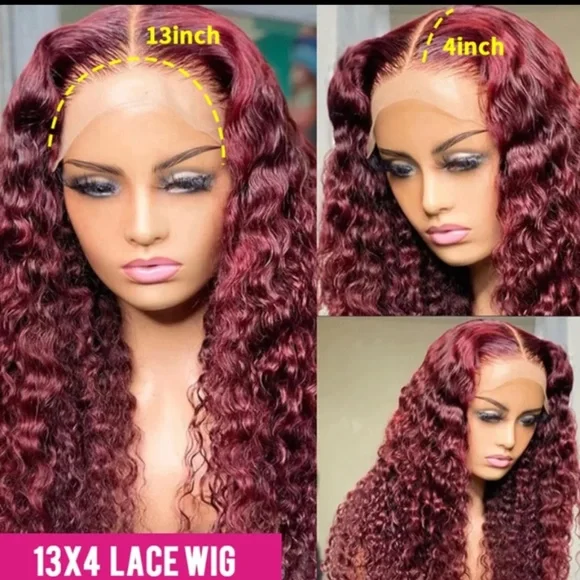 ALL HUMAN LACE WIG BURGUNDY